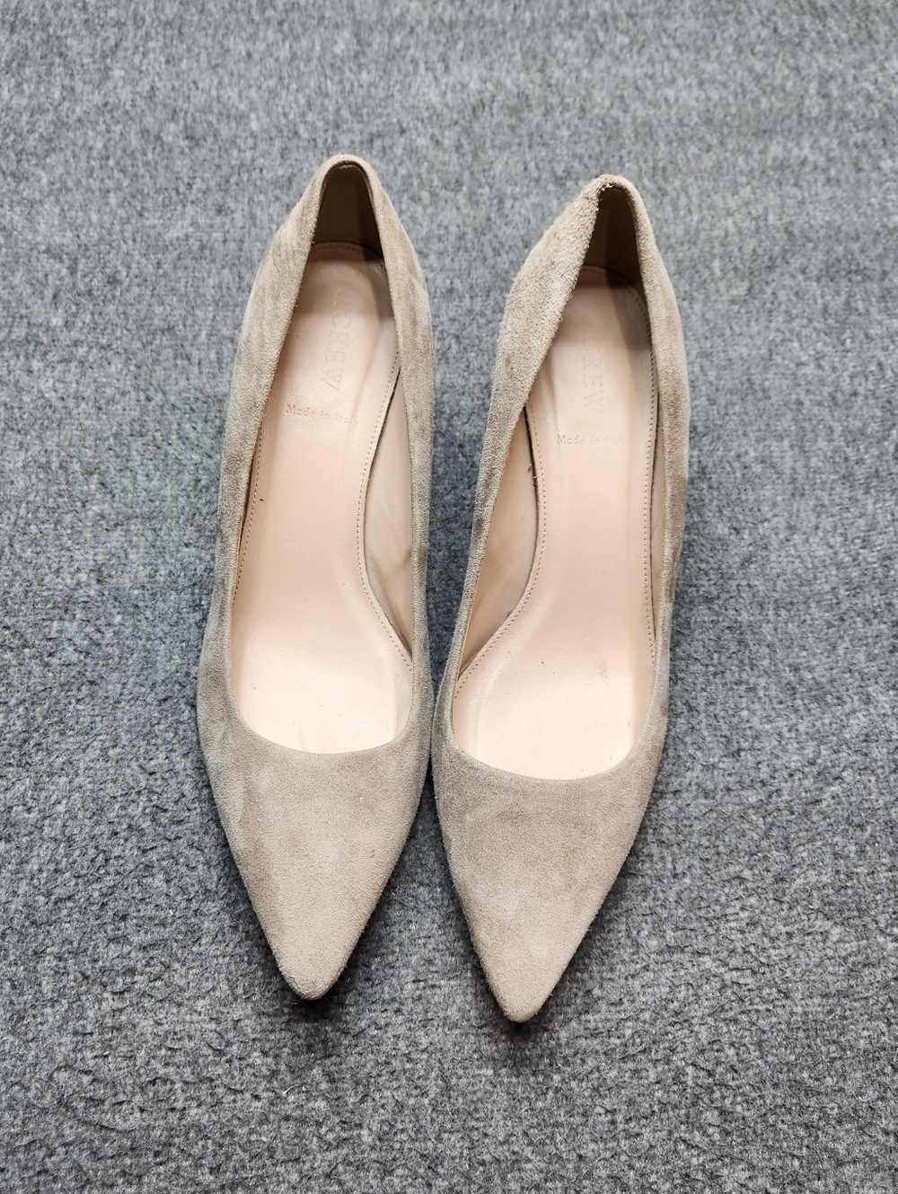 J.Crew Suede Pumps Womens‎ 9.5 Beige Pointed Toe Heels Italy - Picture 9 of 9